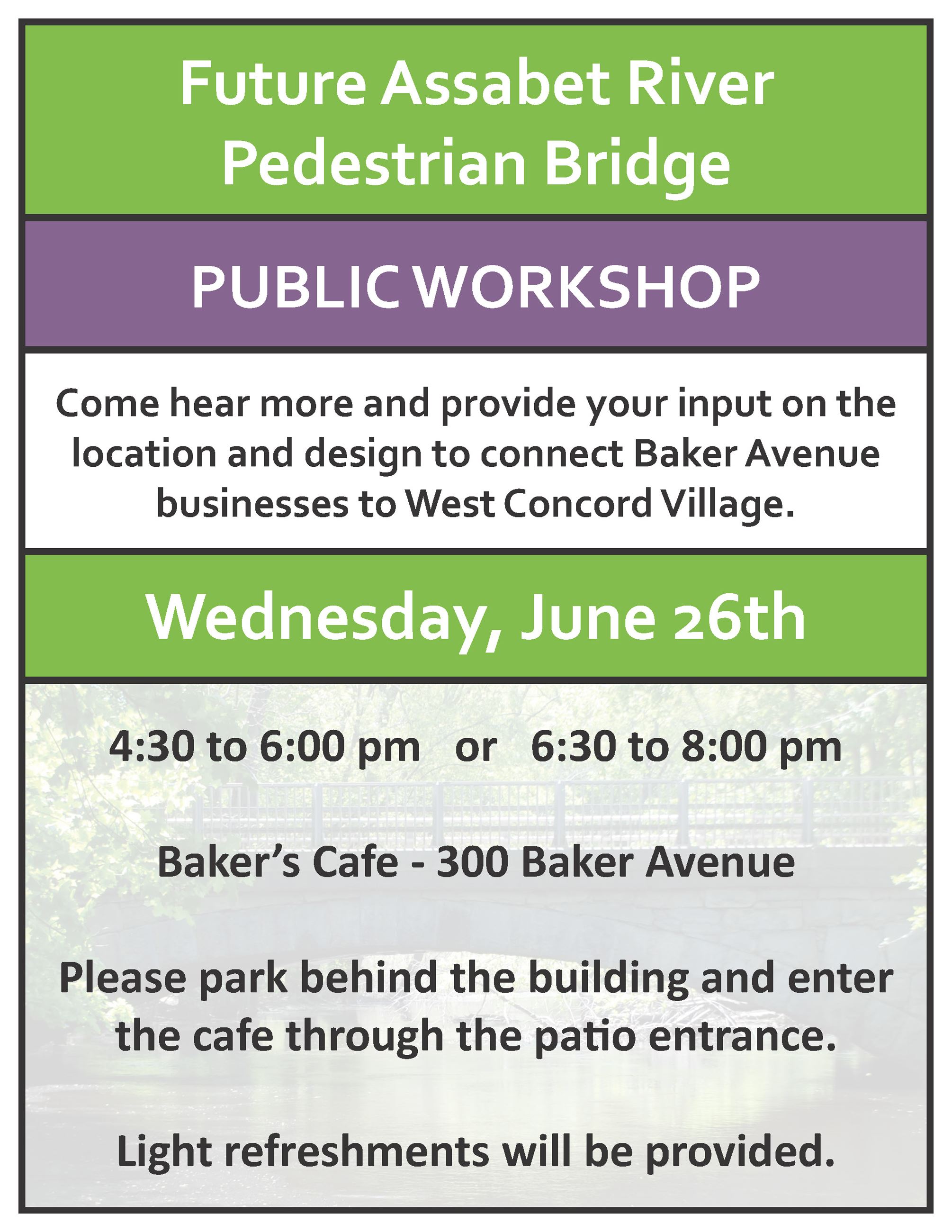 Pedestrian Bridge Workshop Flyer