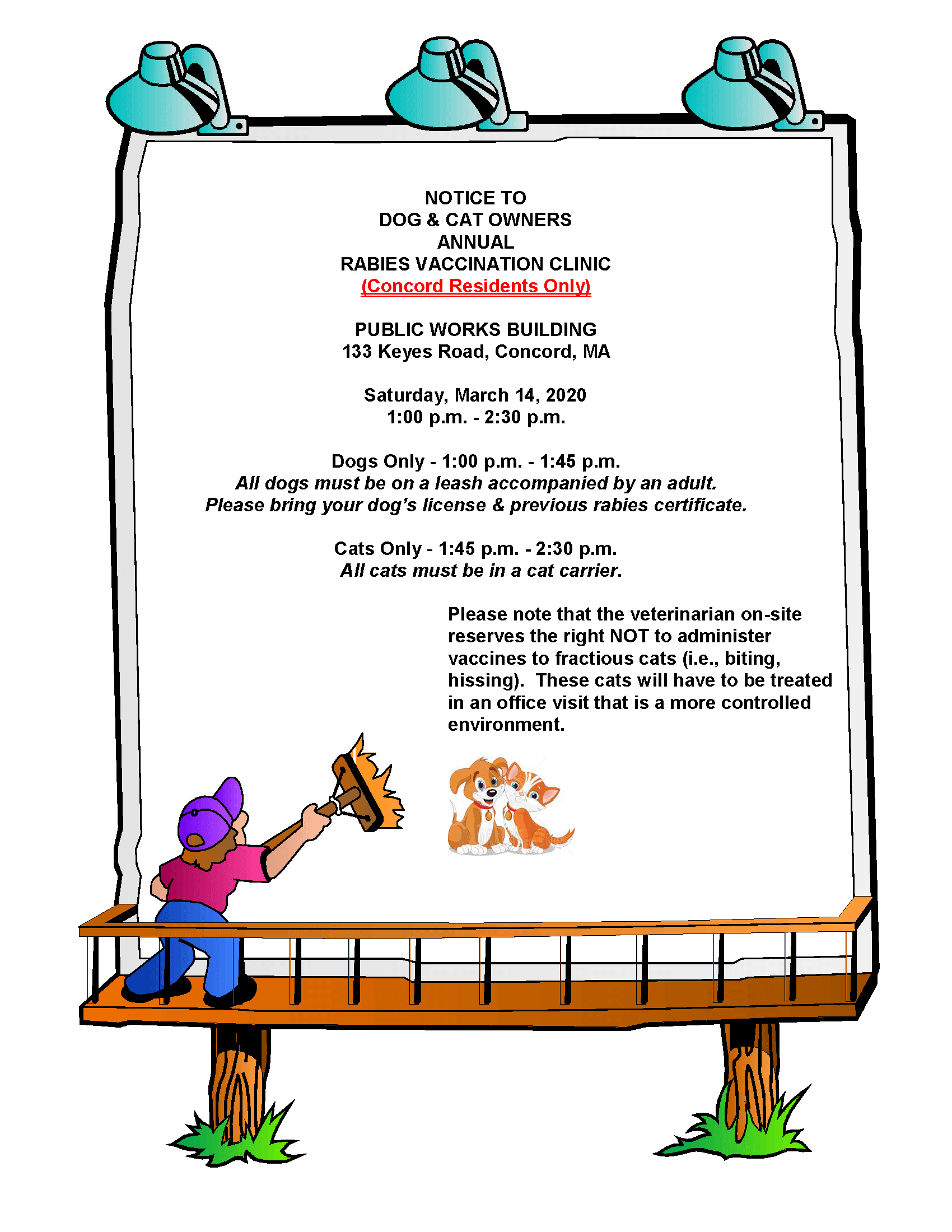 Rabies Clinic flyer March 14 2020 1-2:30pm