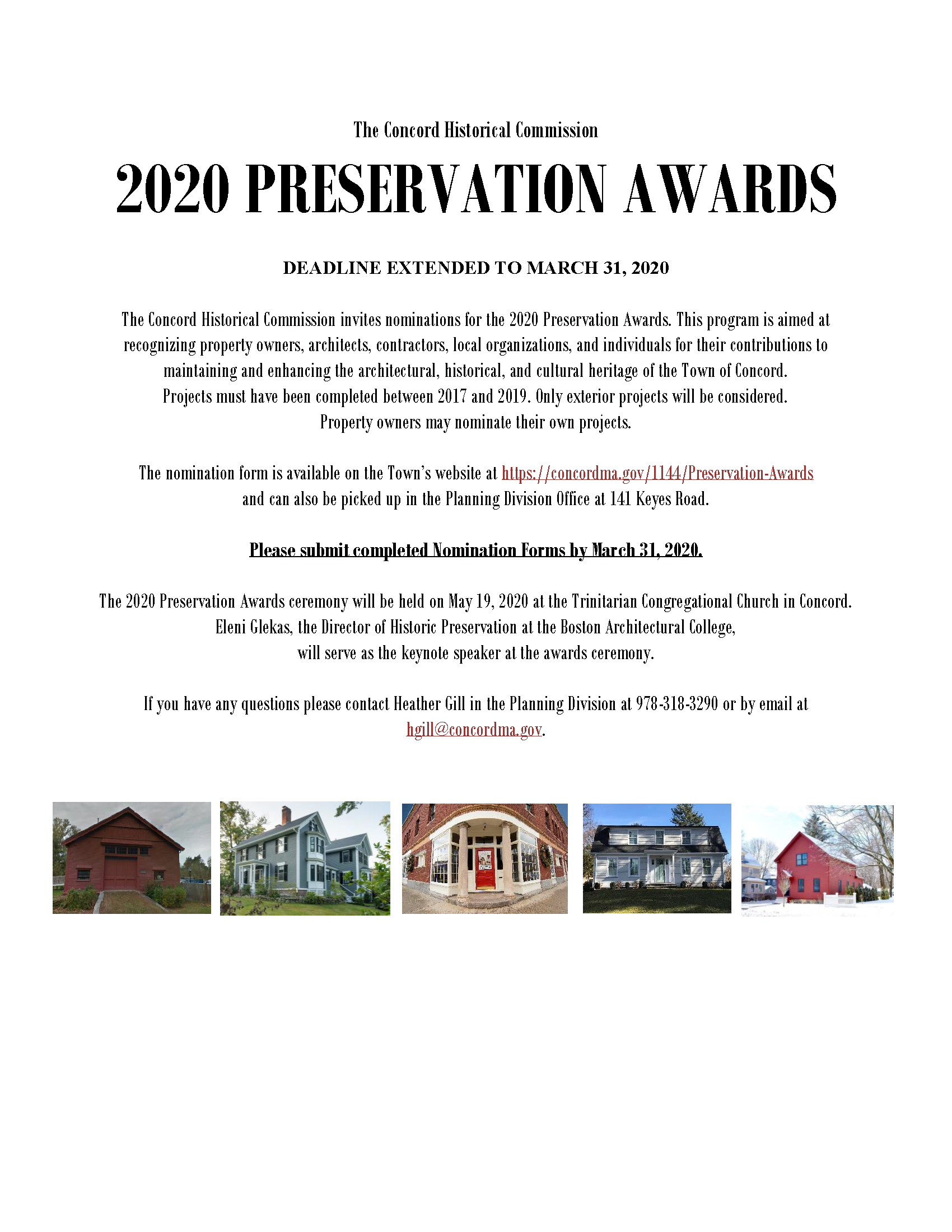 2020 Preservation Awards Flyer - Deadline Extended