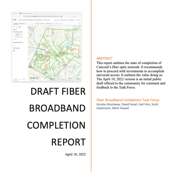 draft fiber broadband completion report, april 10, 2022